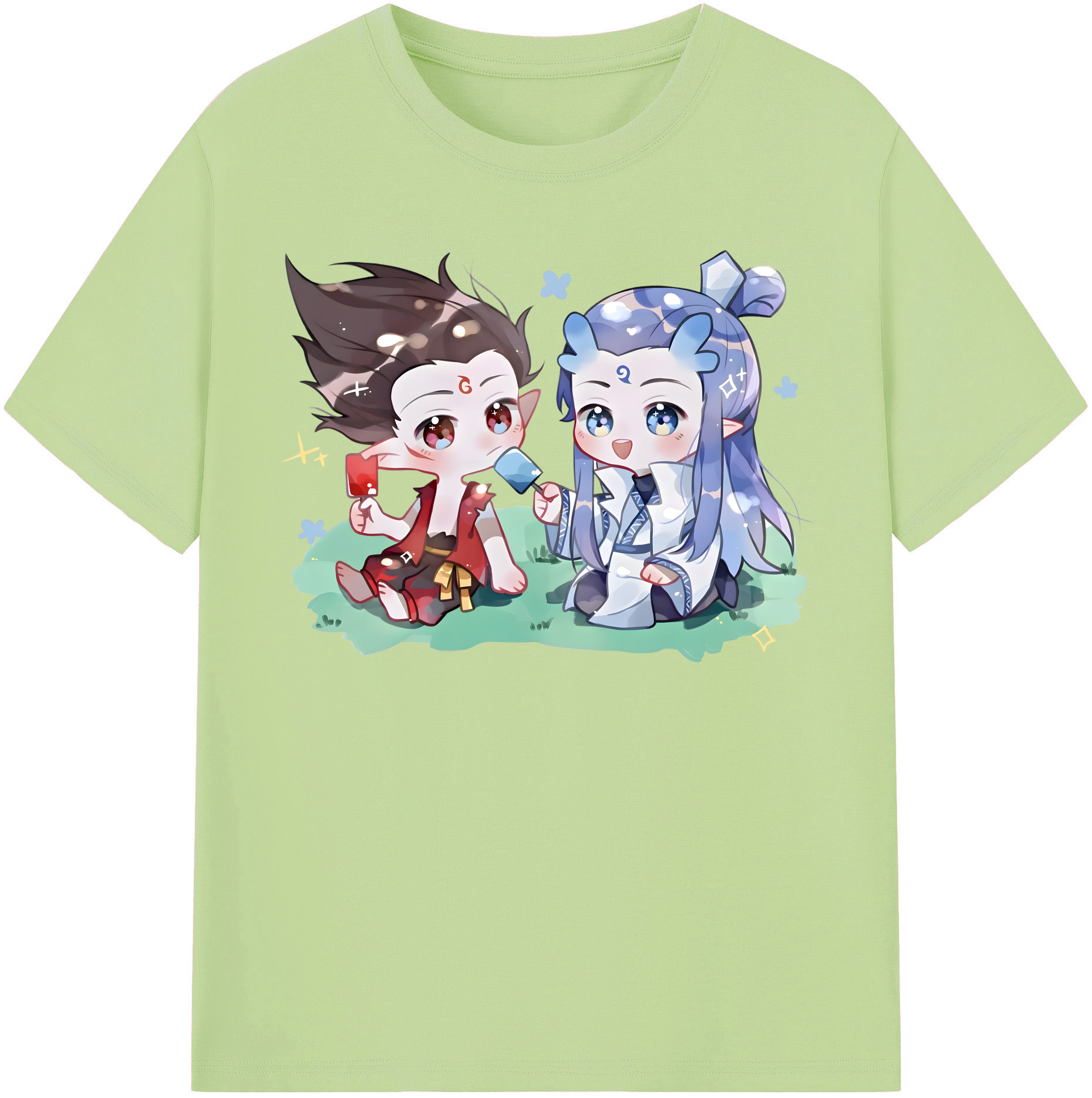 （画像用） Ne Zha 2 ナタ 魔童の大暴れ 綿100％半袖Tシャツ（フロントプリント）